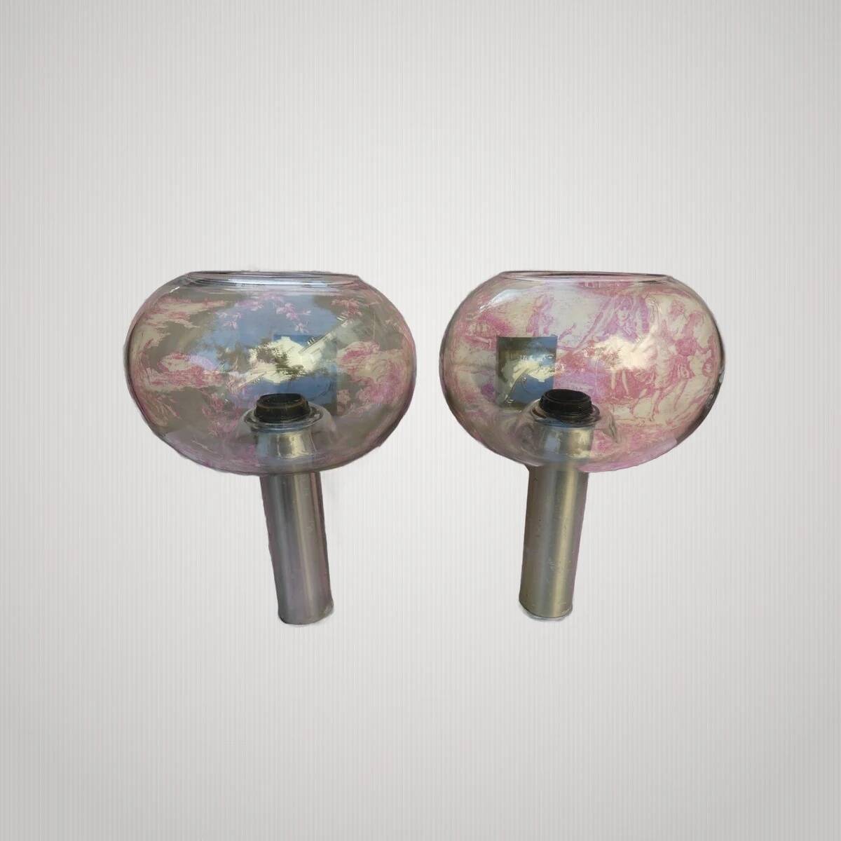 Vintage wall light pair gaetano sciolari guzzini arlus maison charles desi