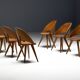 Mid-century plywood dining chairs, Italy, 1950s