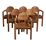 6 pine chairs by rainer daumiller for hirtshals savvaerk a/s, denmark, 1970s