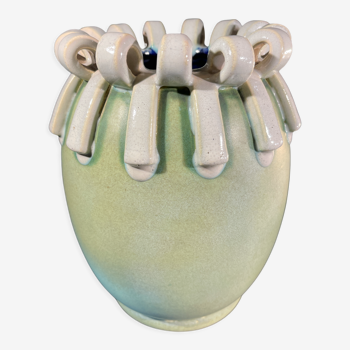 Sandstone vase by Ernest D'Hossche for Boch Frères Kéramis, BFK Studio d'Art, D3034
