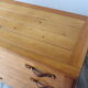 Commode vintage en pin massif et cuir, 1970