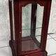Showcase low glass beveled exotic wood