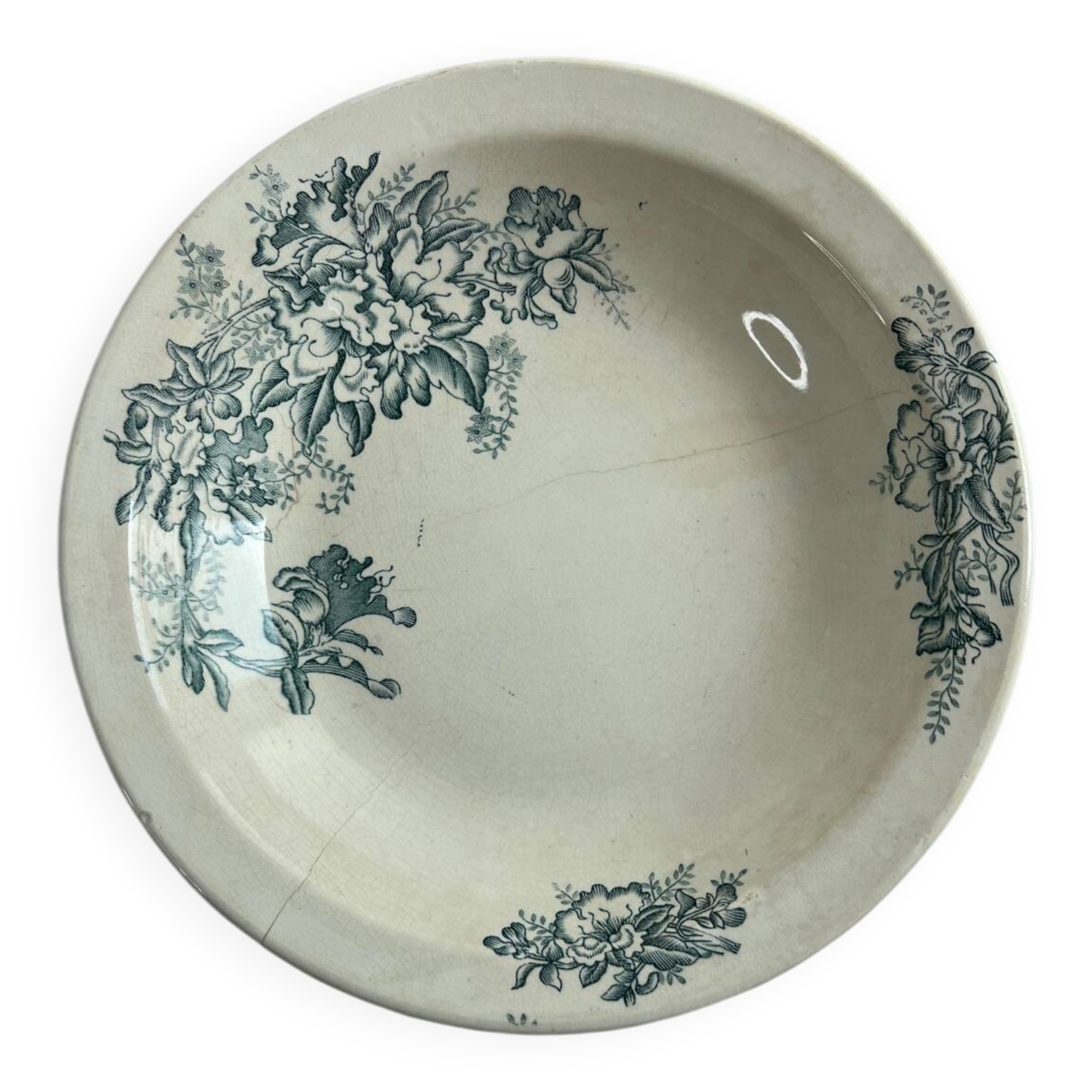Large salad bowl with floral decoration Givor
