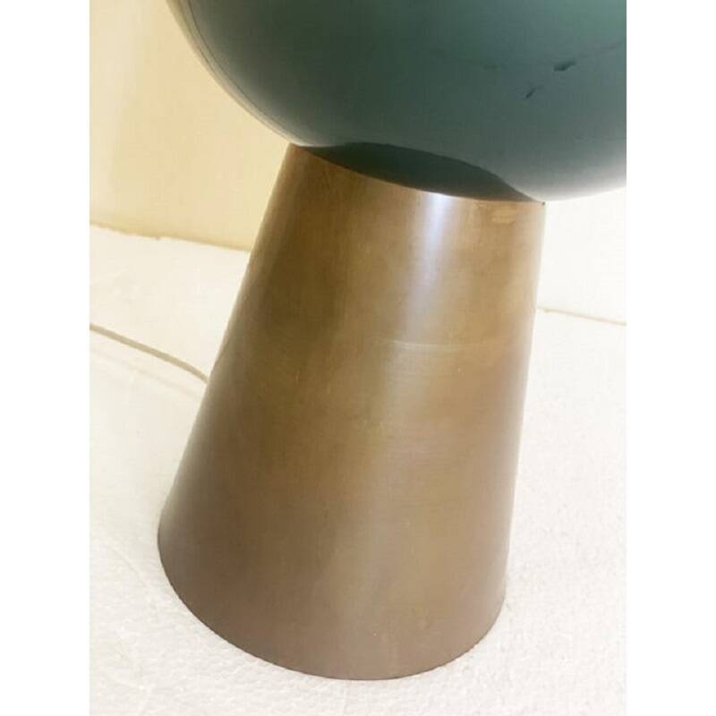 Contemporary Milky-Green Murano Style Glass Table Lamp