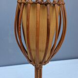 Lampe en rotin par Louis Sognot, années 60