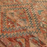 Peach Vintage Moroccan Rug 173 x 383 cm, Berber Wool Rug, Handmade Boho Rug