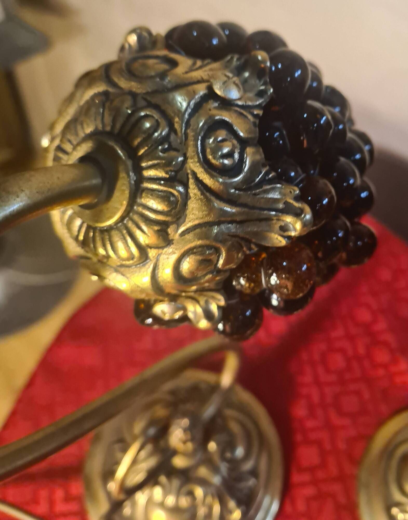 pair of Murano glass lamps bronze brass 1970 electric working 30x21 bedside tables