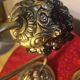 pair of Murano glass lamps bronze brass 1970 electric working 30x21 bedside tables