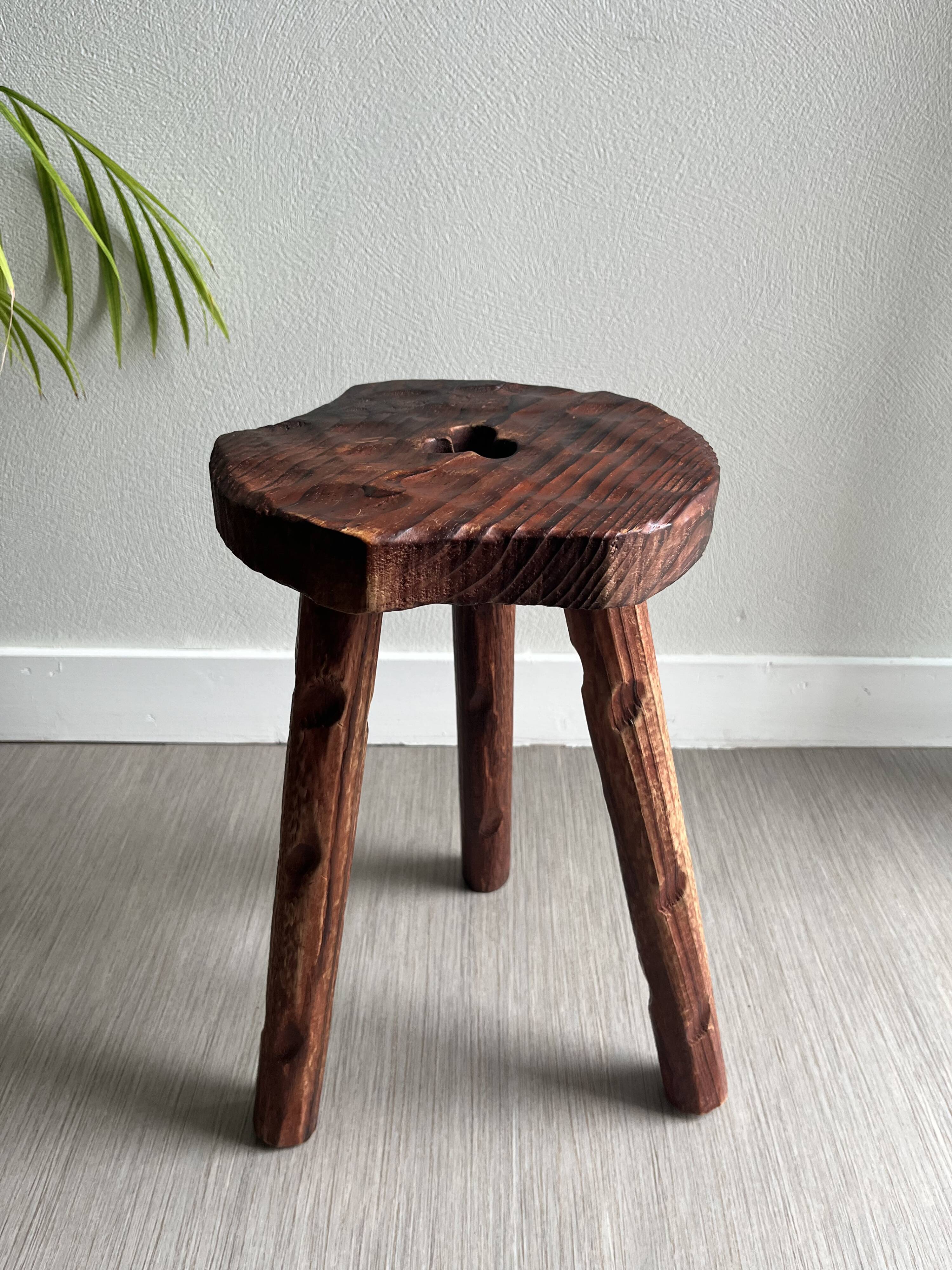Wooden tripod stool