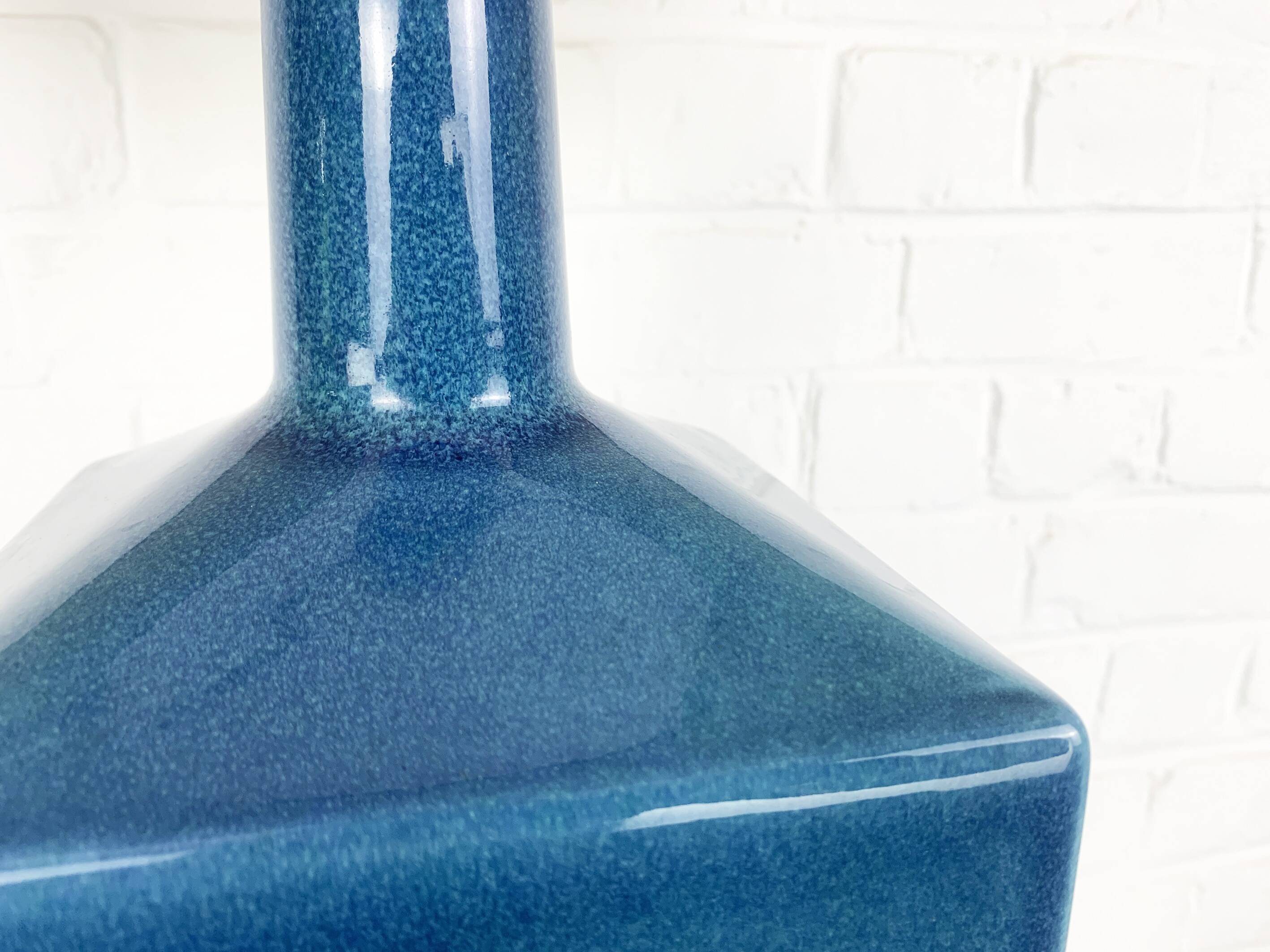 Le Klint Floor Lamp Model No. 357 in blue ceramic, glazed stoneware, Denmark