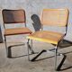 Pair of Cesca B32 chrome and cane chairs Designer Marcel Breuer