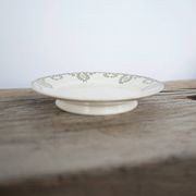 Cake dish on foot, old compotier by the Sarreguemines factory, France