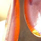 Raku ceramic vase, brutalist, gilded, design by Tony Evans