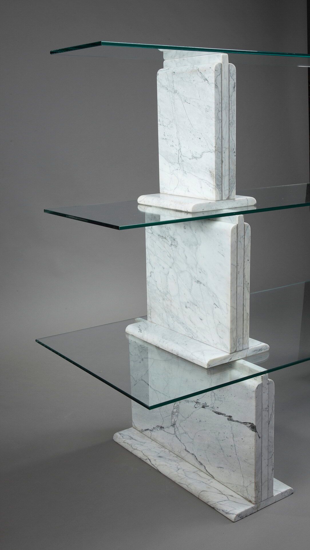 Carrara marble and glass library - 1970