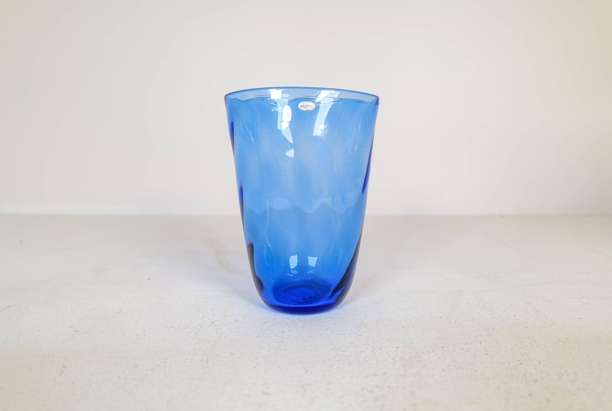 Art Deco Set of 6 Sculpted Glass Vases Handmade Reijmyre, Sweden, 1930s