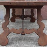 Table espagnole pieds lyre en chêne (19ème siècle)