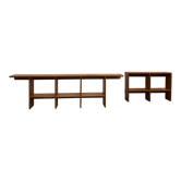 Pair of modernist pine wall shelves, circa 1970