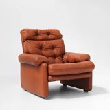 Brown leather armchair Coronado by Tobia Scarpa for B&B Italia, Italy ca. 1960
