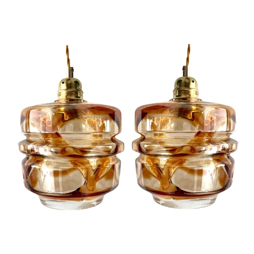 Set two new electrified Murano glass suspensions
