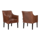Lintello. Pair of camel leather armchairs. 1970s.