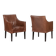 Lintello. Pair of camel leather armchairs. 1970s.