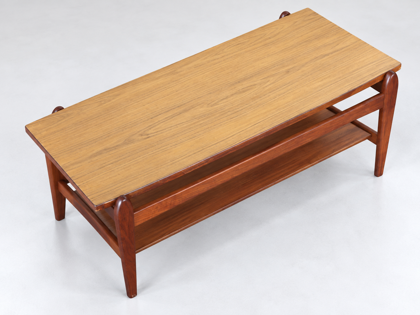 Vintage teak coffee table with reversible top