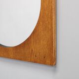 1970s Pair of Oak Large Square Mirrors, Czechoslovakia