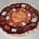 Vintage round carpet with long piles 70s