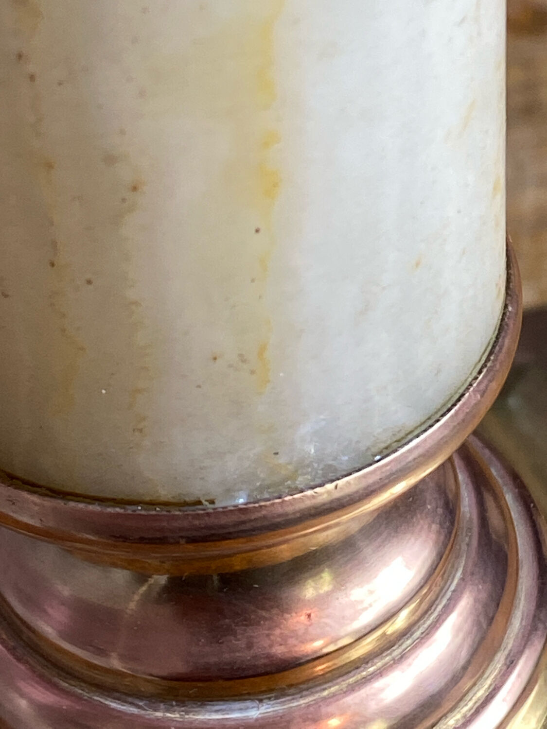 Lamp base in onyx and brass