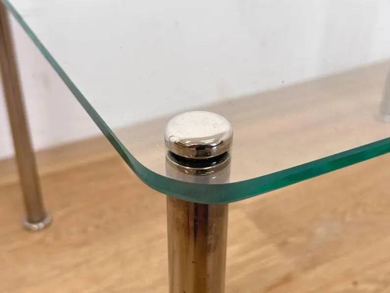 Mid century design chrome and glass coffee table - around 1970s