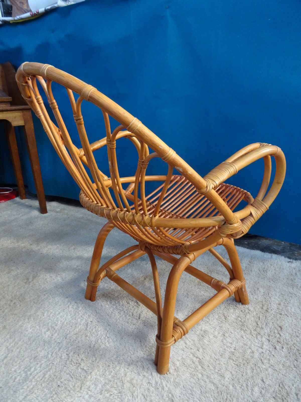 Fauteuil rotin coquille adulte
