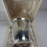 Silver metal timpani in its original case