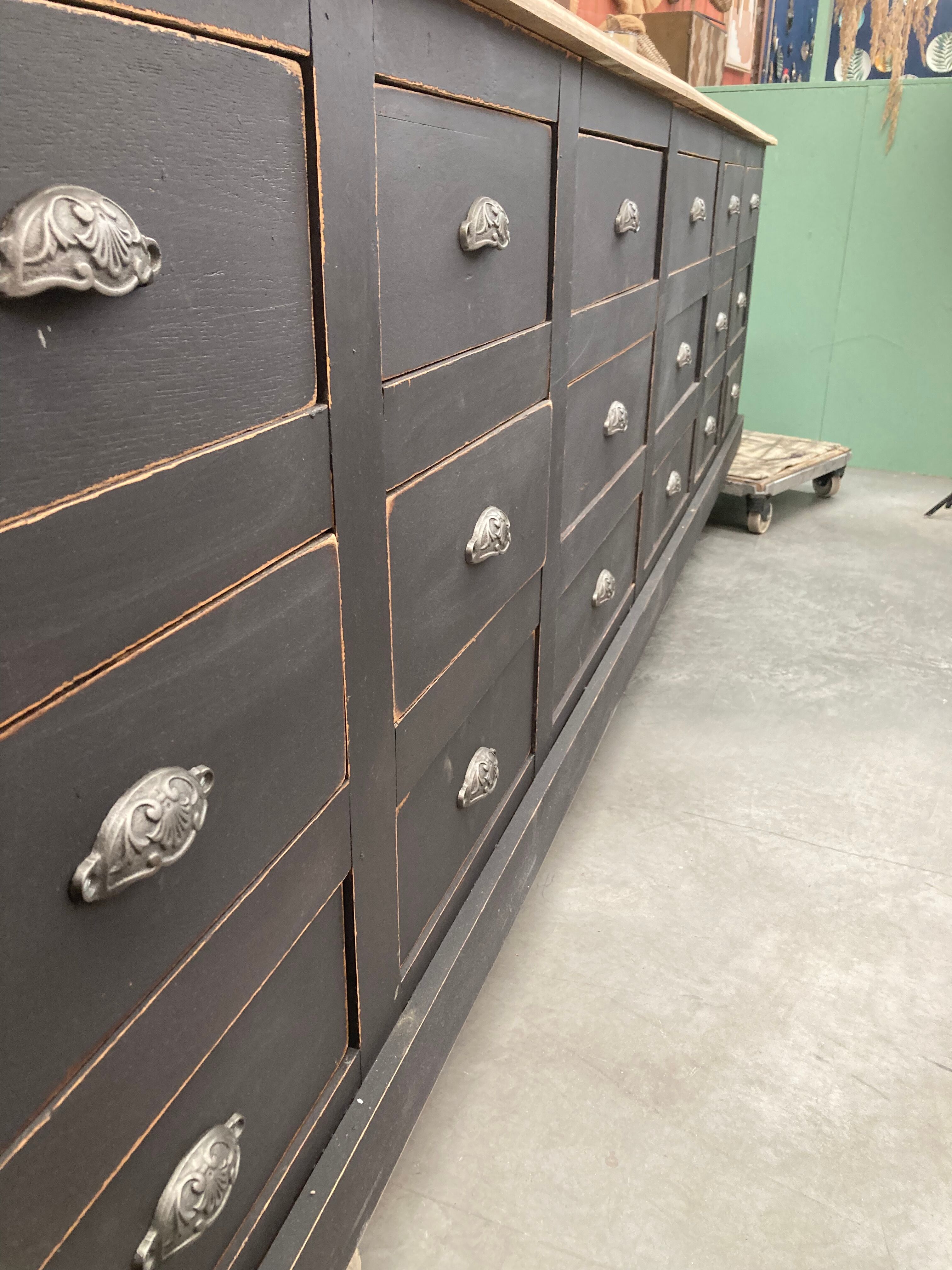 Old cabinet with 18 drawers xxl