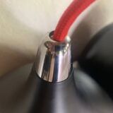 Set of 2 black and red metal lamps, loft style