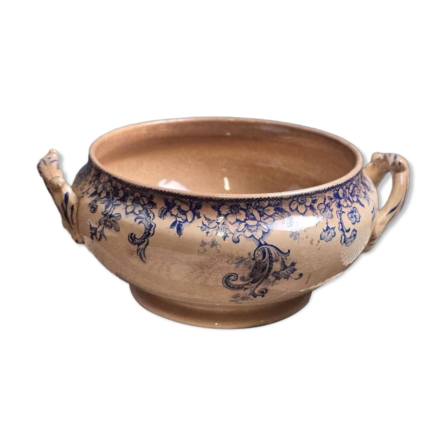 Antique Boulenger & Cie Choisy-le-Roi Wild Rose Terre de Fer tureen base