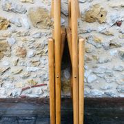 Set of 2 vintage folding chairs, rattan cane for Habitat, circa 70/80