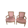 pair of antique Louis XVI style armchairs, in carved wood with a