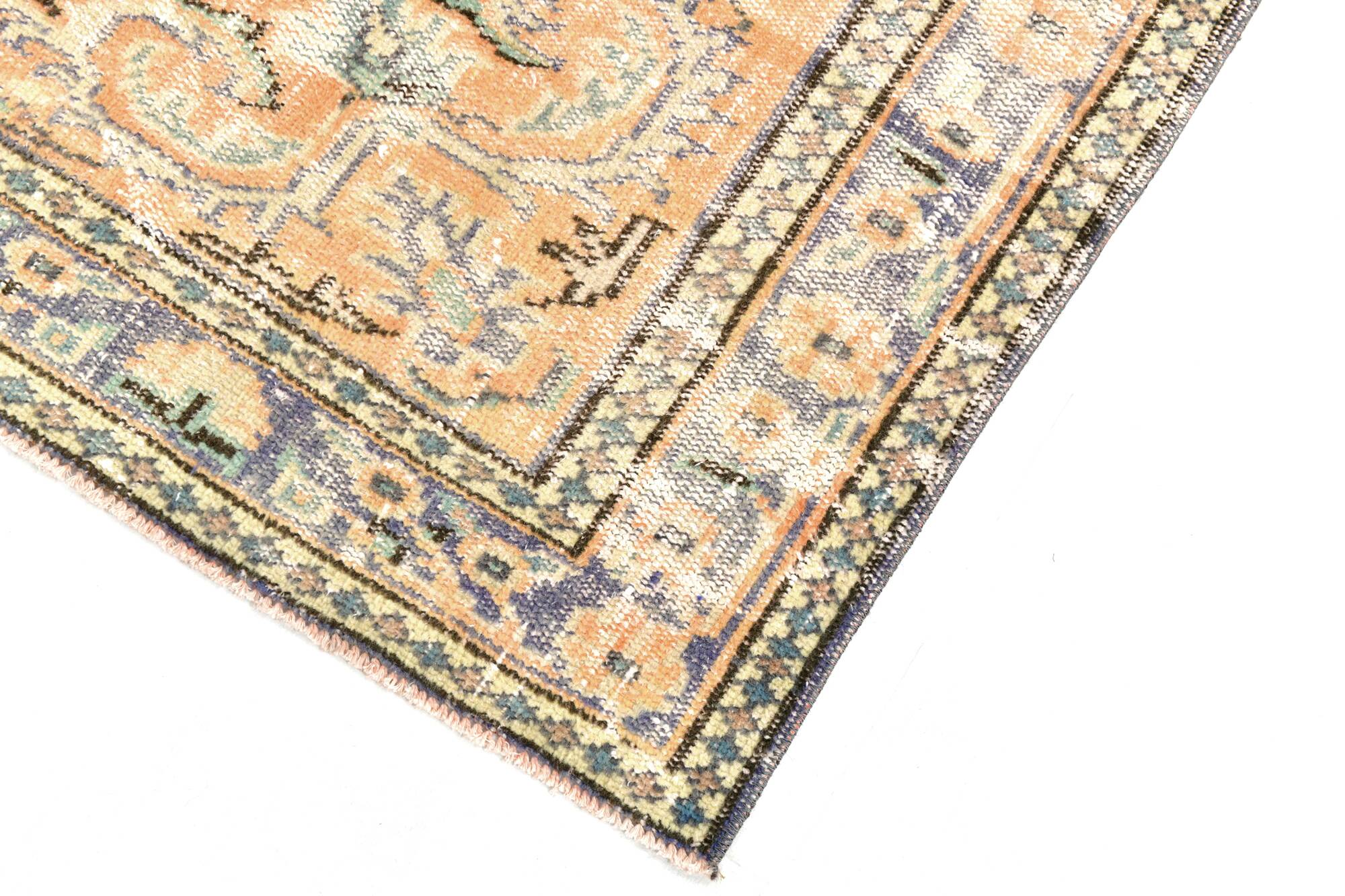 5x8 Mustard & Yellow Bordered Vintage Rug, 160x255Cm