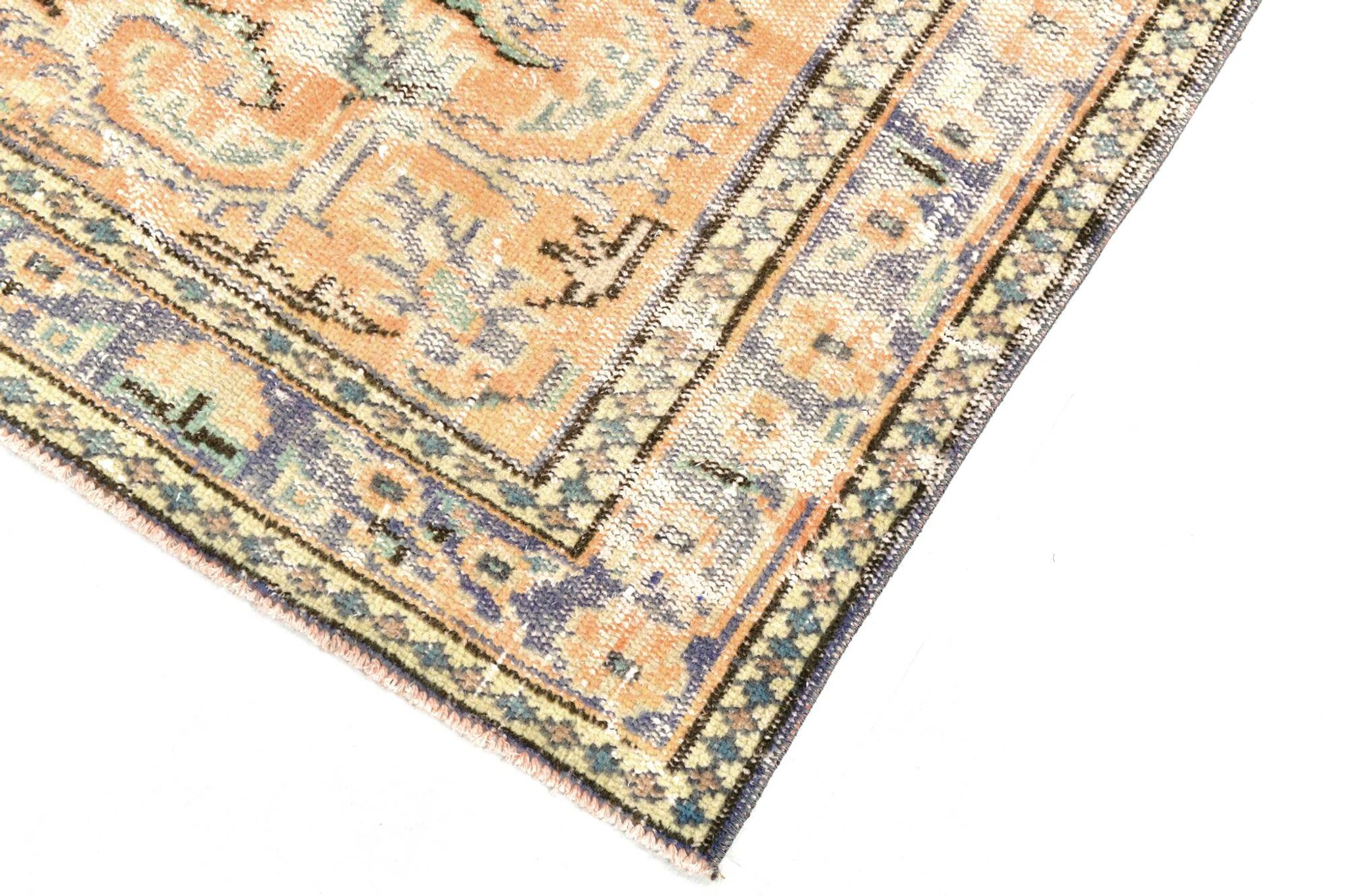 5x8 Mustard & Yellow Bordered Vintage Rug, 160x255Cm