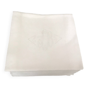 12 Serviettes en damassé - blanc