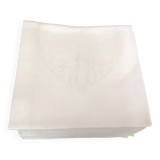 12 White damask napkins with JB monogram
