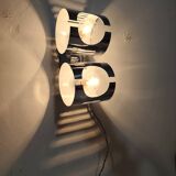 Aplique de pared metálico "Space Age". España, 1970s.