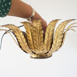 Wall lamp or ceiling lamp flower in gilded metal