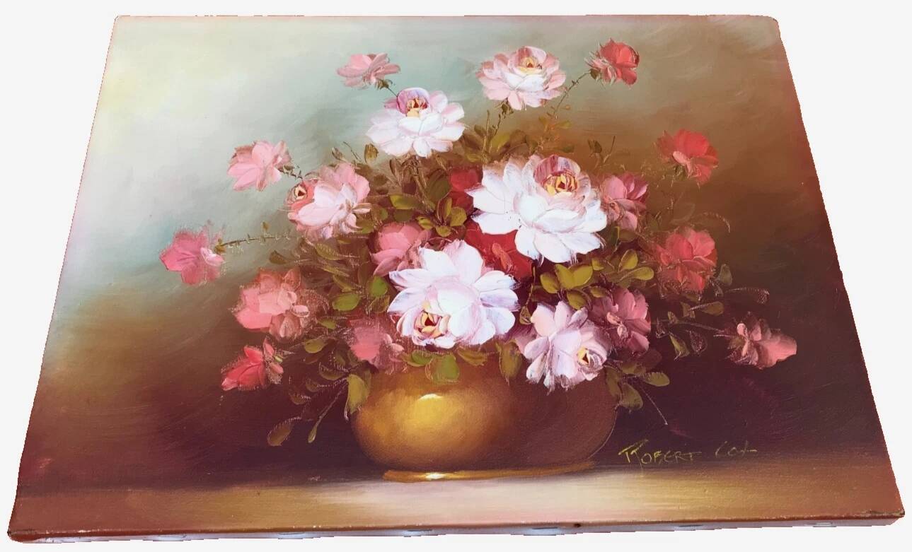 1970s Robert Cox (1934-2001) Oil painting on canvas "The Bouquet"