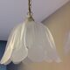 Pair of pendant lamps bell in frosted glass style art deco