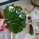 Beurrier vintage feuille en barbotine