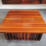 Table basse XL design vintage en bois exotique
