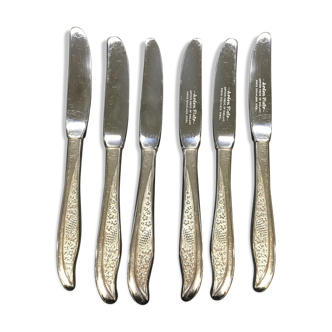 Coffret de 6 petits couteaux anglais en métal argenté