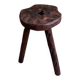 Vintage wooden stool with three legs Cottage Farm Stool