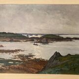 Bréhat oil on panel by Lucien Seevagen
